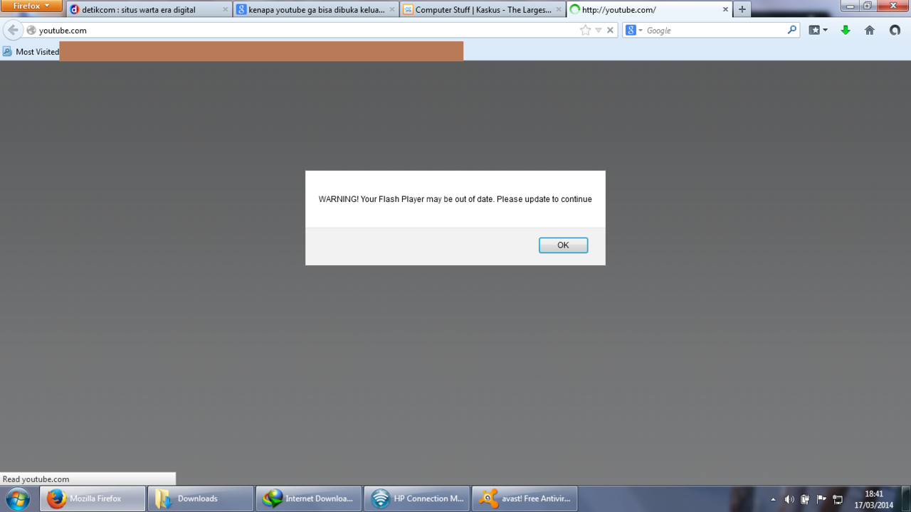&#91;HELP&#93; Flash minta update di FB, Google dan Youtube, suspect malware