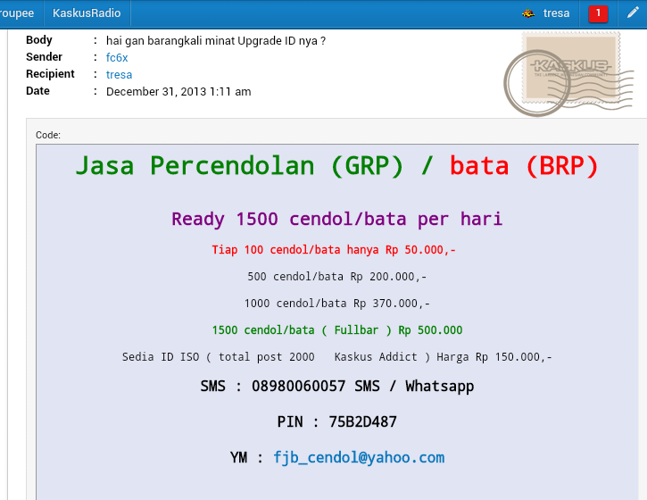 Makin hari Kaskus makin tidak bermutu