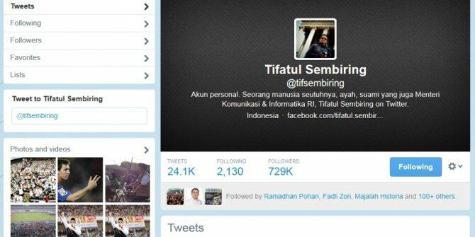 Salah pencet follow akun porno, Menteri Tifatul di-bully