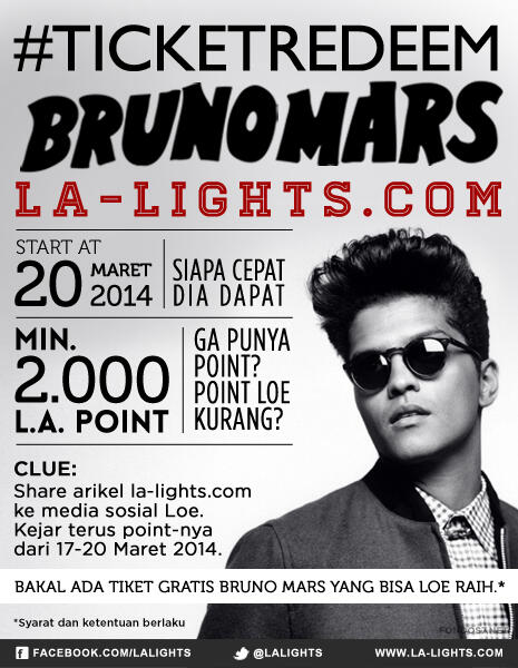 Ada Ticket Gratis Nih Buat Konser Bruno Mars