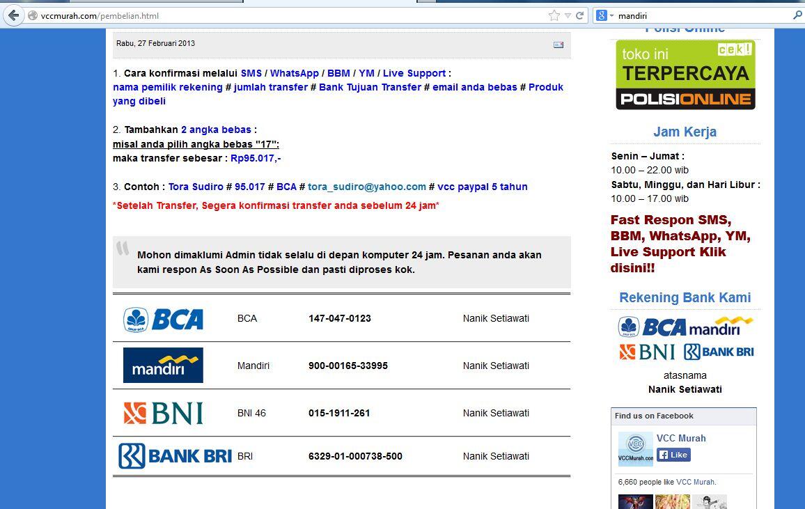 Surat Terbuka untuk DEWI PALUPI aka VCCMURAH.COM - Jangan Kabur! Tanggung Jawab!