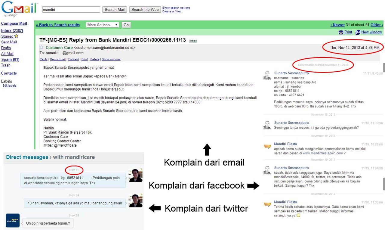 Komplain terhadap Bank Mandiri