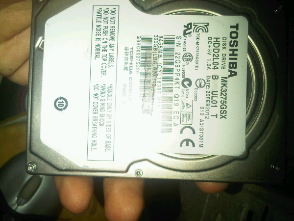 Hardisk 2,5 Laptop Toshiba 320GB 100% sehat