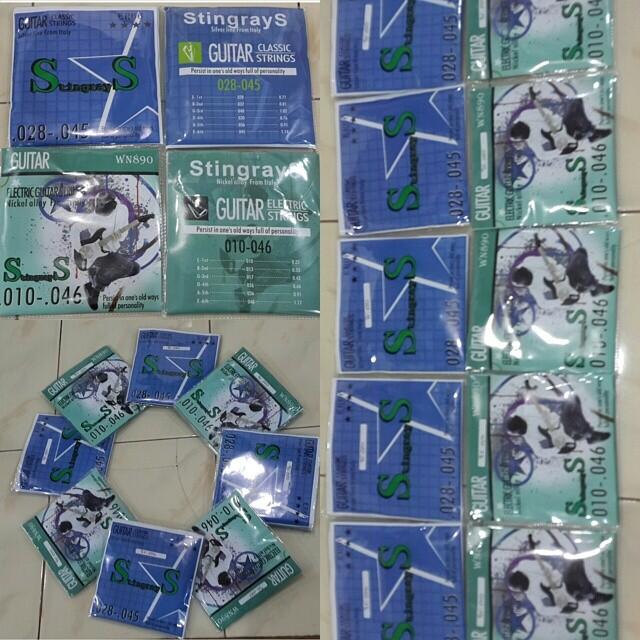 Jual Senar Gitar stinger dan elektrik / electric 0,10 nylon harga murah gan