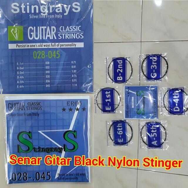 Jual Senar Gitar stinger dan elektrik / electric 0,10 nylon harga murah gan