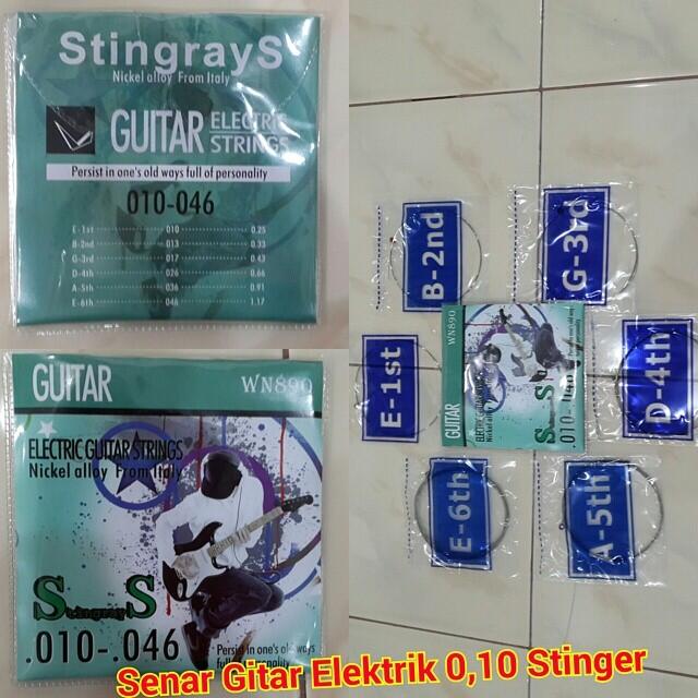 Jual Senar Gitar stinger dan elektrik / electric 0,10 nylon harga murah gan