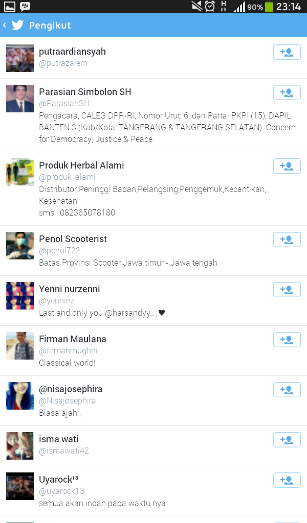 ada caleg follow twitter ane dan ini isi timeline-nya .