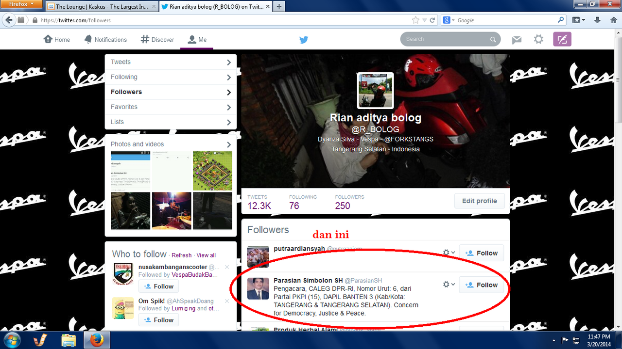 Dan ane mention lah si twitter si caleg yg follow ane. karena ane ngga doyan politik