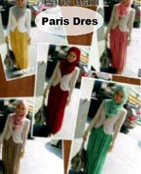 Baju Dress Paris Maxi+Pasmina - Spandek (1Pcs Ok)