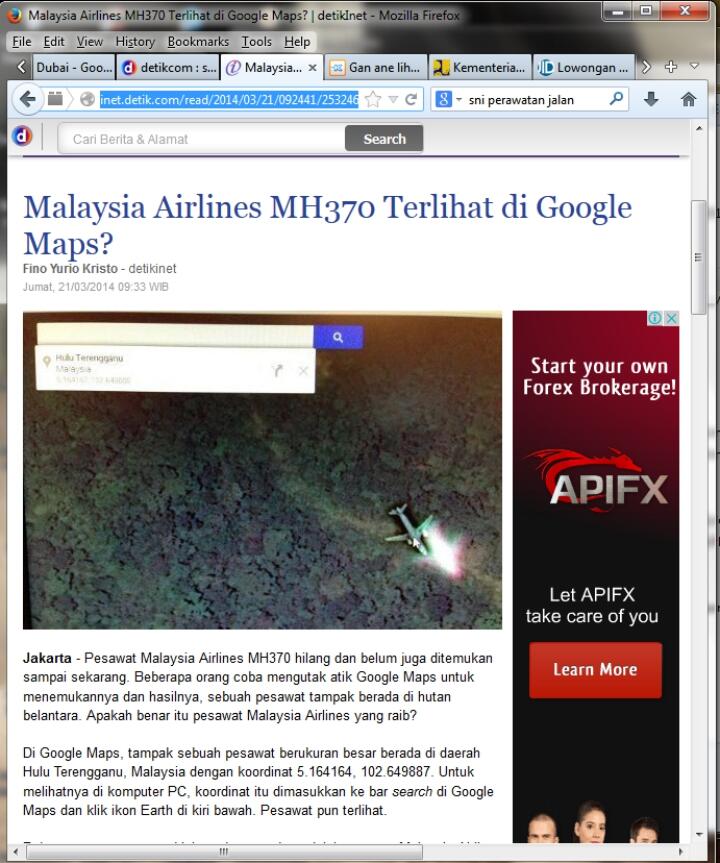 Gan ane lihat pesawat jatuh di hutan malaysia mh370