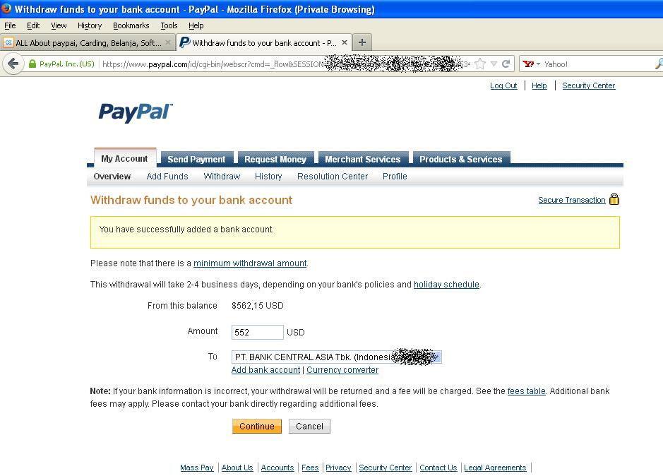 Bisnis paypal &quot;semi&quot; sangat menguntungkan dump,db,carcker,ebay,amazon,dll masuk!