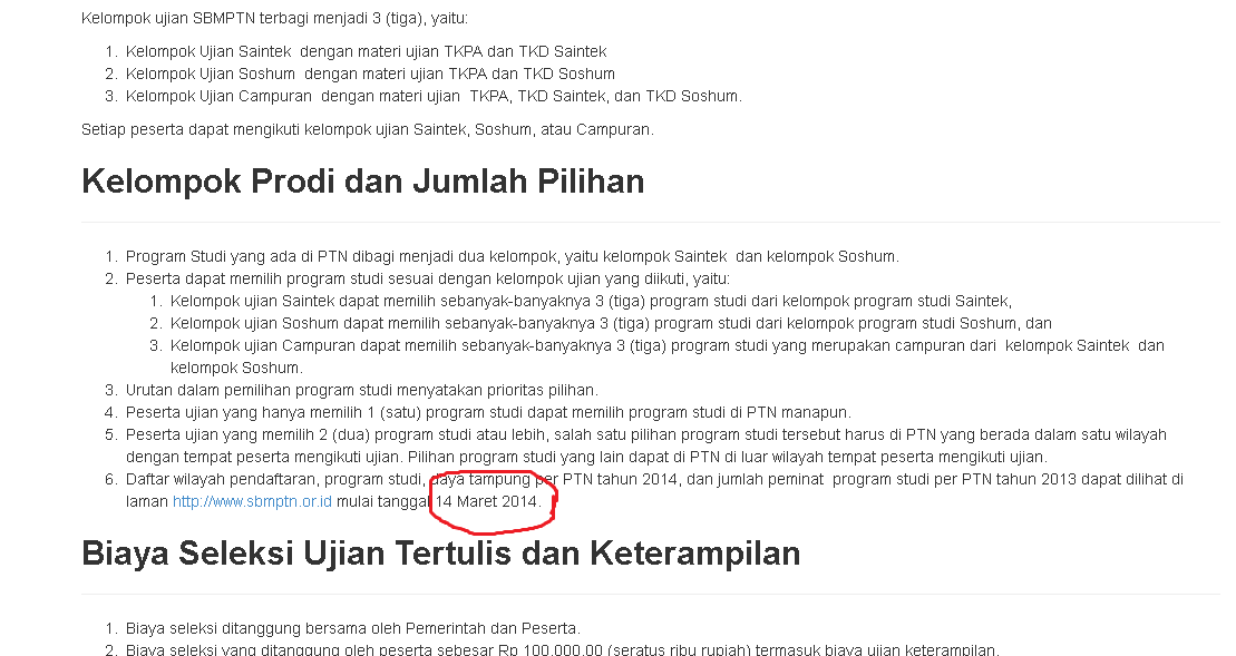 seperti ada kejanggalan di web sbmptn.or.id