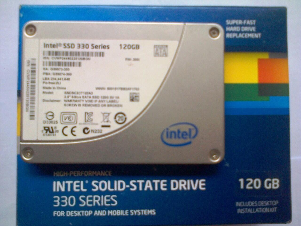 SSD Intel 330 series 120 GB lengkap fullset garansi panjang istimewa Jogja Yogya