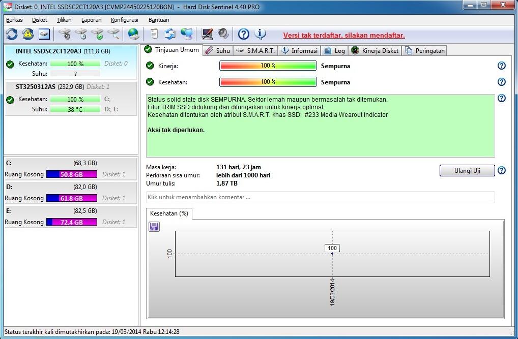 SSD Intel 330 series 120 GB lengkap fullset garansi panjang istimewa Jogja Yogya