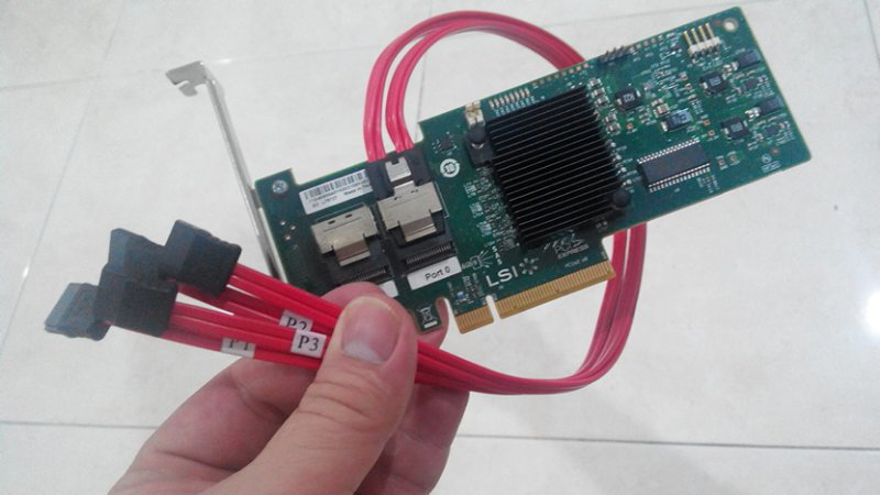 LSI SAS9220-8i PCIe 8x 6Gbps + Cable to SATA