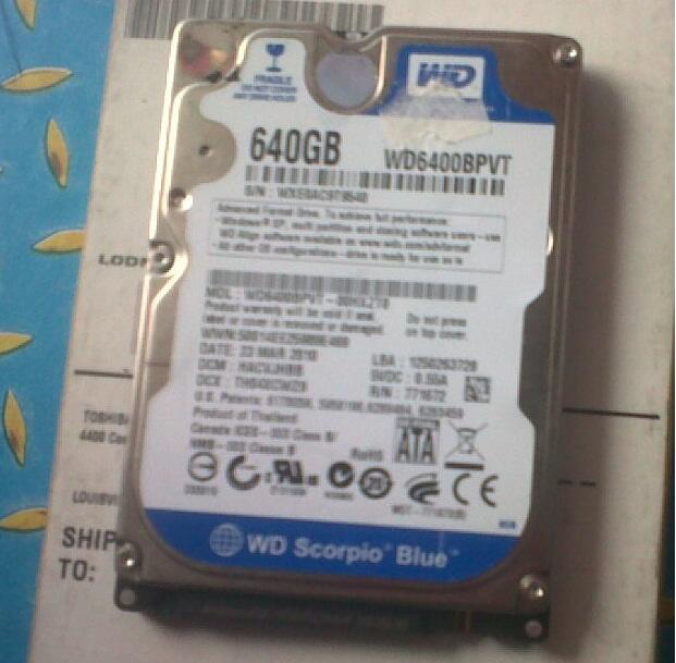 HOT : Hdd Laptop 2.5" 640Gb WD Scorpio Blue 100% Good excellent