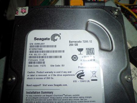 hardisk 250Gb sata seagate segel utuh