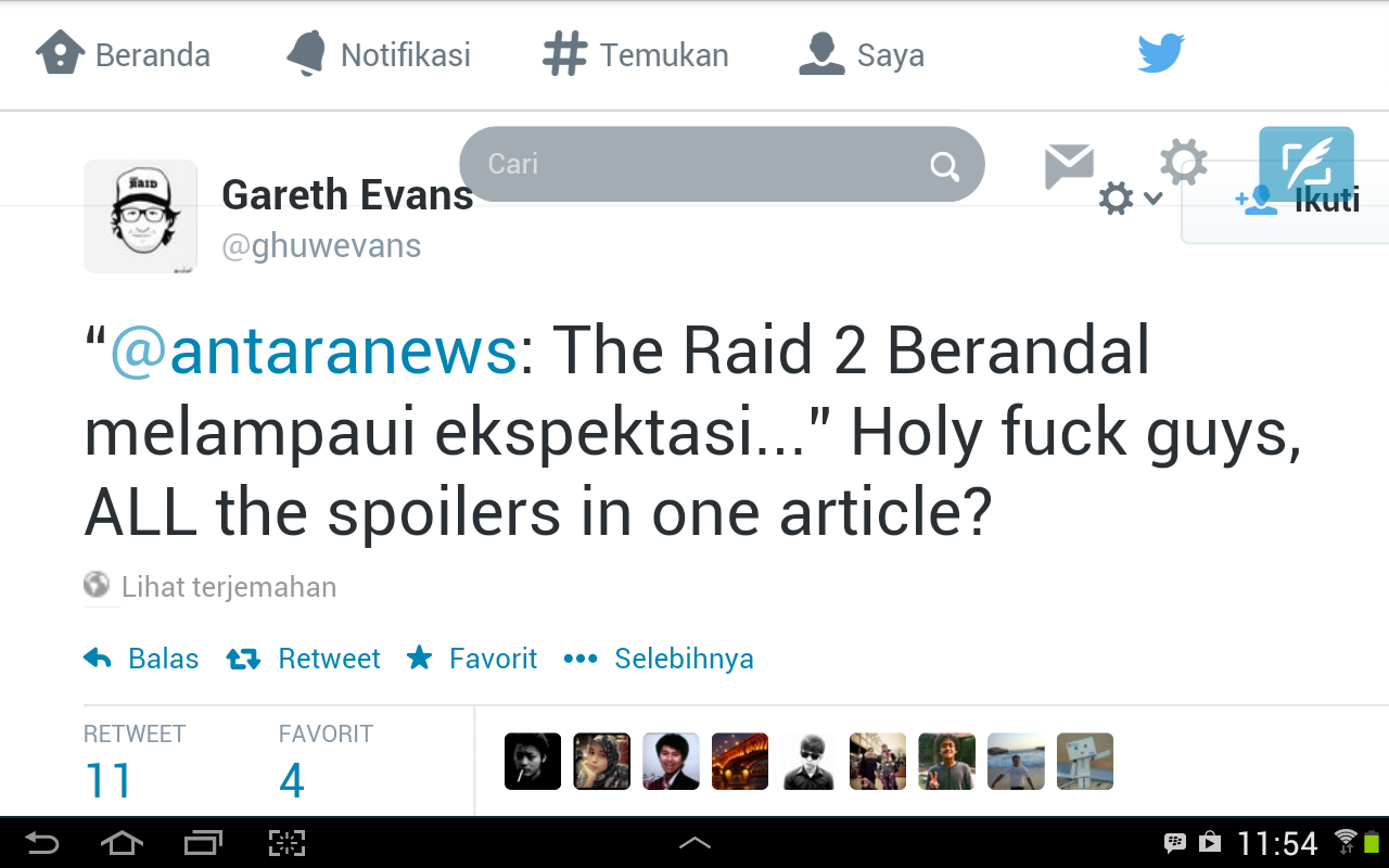 Twitter kantor Antara di Bully gara2 artikel spoiler film the raid