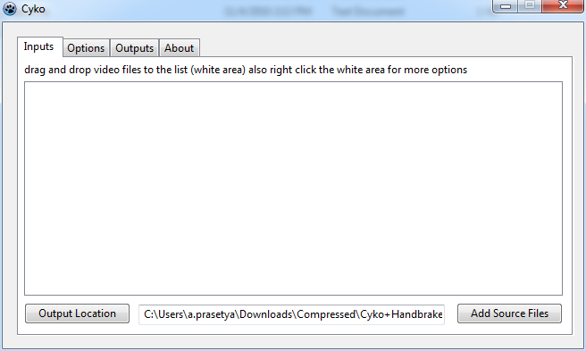 resize video dengan Cyko + Handbrake CLI