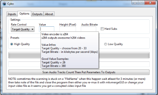 resize video dengan Cyko + Handbrake CLI