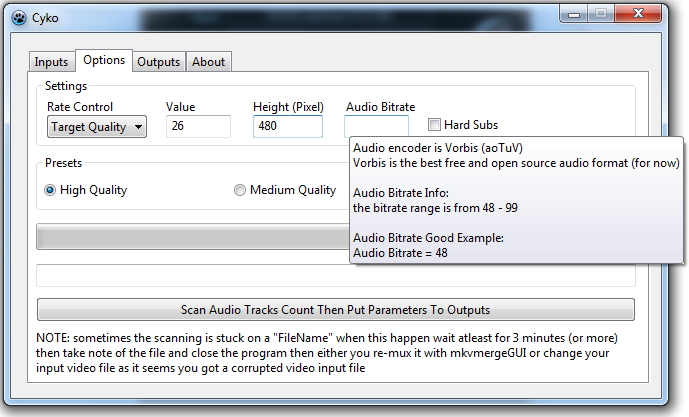 resize video dengan Cyko + Handbrake CLI