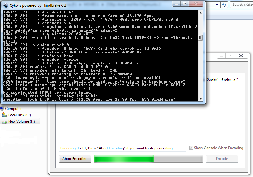 resize video dengan Cyko + Handbrake CLI