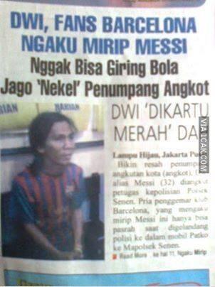 Bijimane Kalau Messi Asli Barcelona Tau Ada Yang Mirip Dia Ya ? Ngakak Ga Habis Dah..