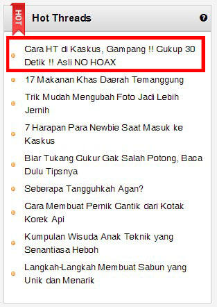 Cara HT di Kaskus, Gampang !! Cukup 30 Detik !! Asli NO HOAX