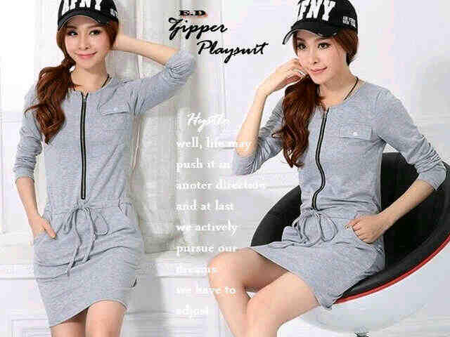 dress zipper playsuit trendy