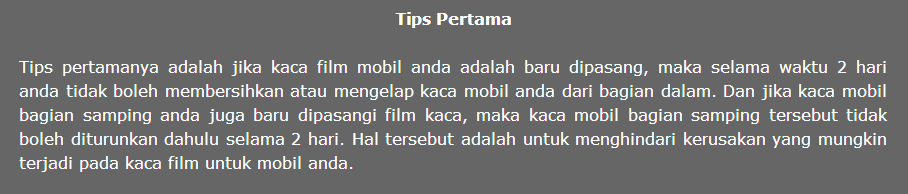 TIPS MERAWAT KACA DAN KACA FILM PADA MOBIL 