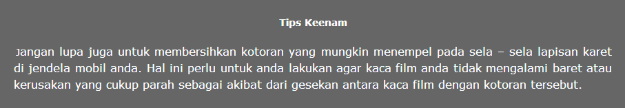 TIPS MERAWAT KACA DAN KACA FILM PADA MOBIL 