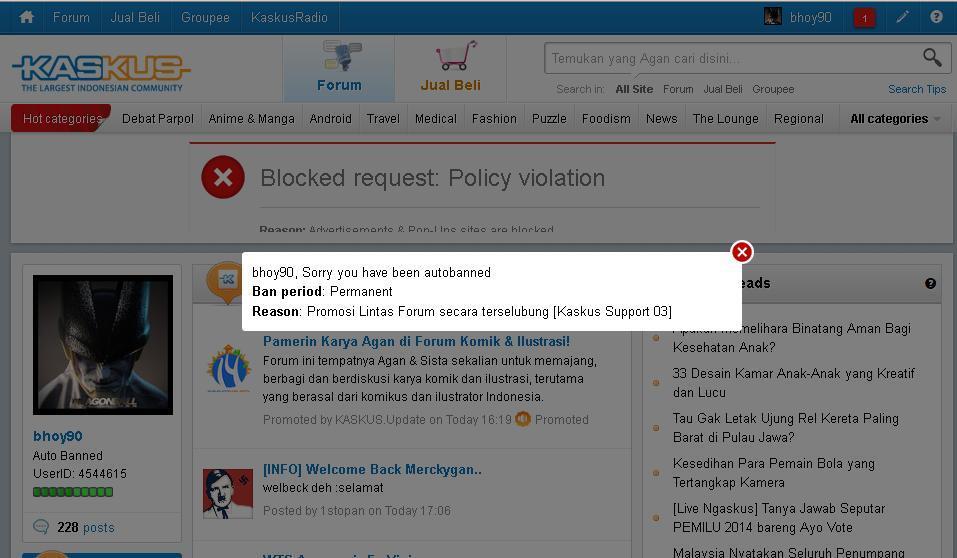 Help, id ane ke banned untuk yang ke dua kalinya....!!!!!