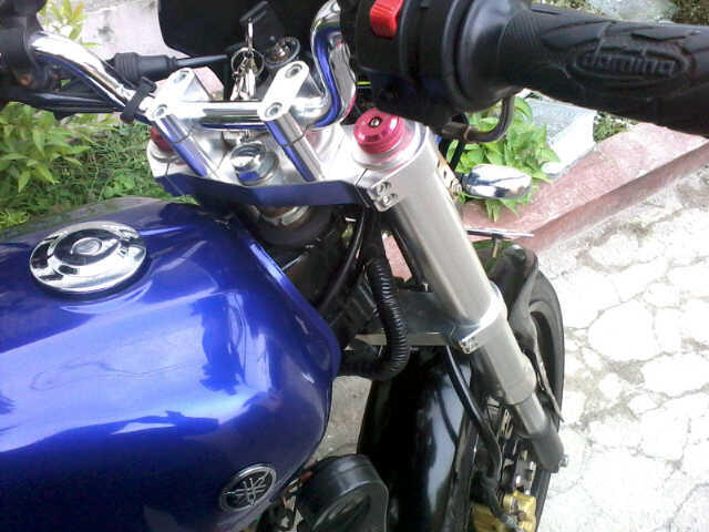 yamaha scorpio 2006 modif supermoto dbl cakram upsidedown adjustable