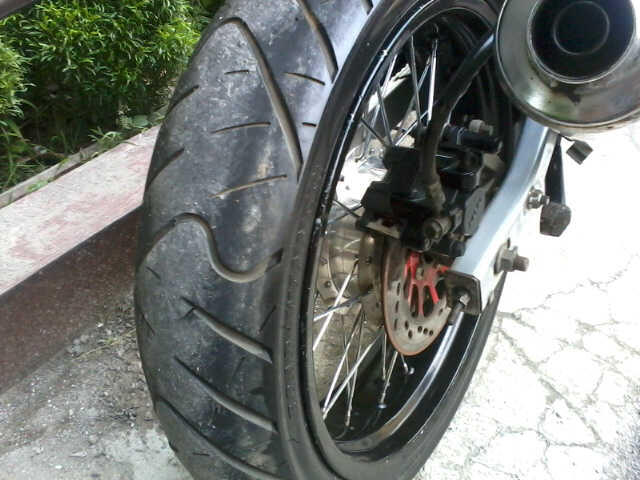 yamaha scorpio 2006 modif supermoto dbl cakram upsidedown adjustable