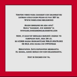 Surat dari melanie subono untuk kita para kaskuser