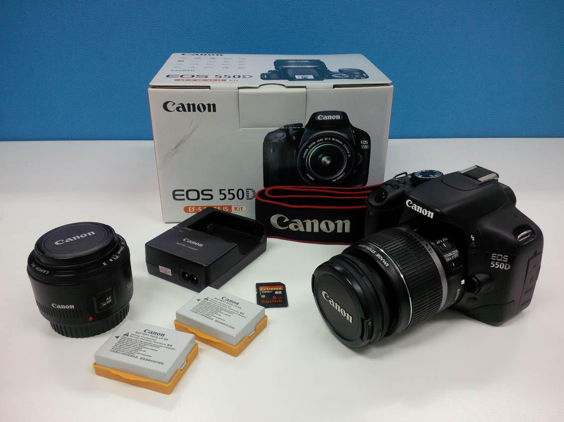 Canon EOS 550D Kit (EF 18-55) + Bonus Lensa