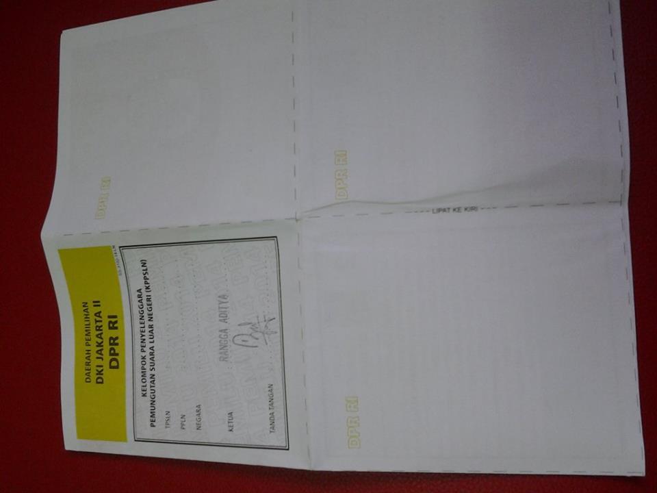 Surat Suara Pemilihan Untuk TKI INDONESIA &#91;Ask&#93;