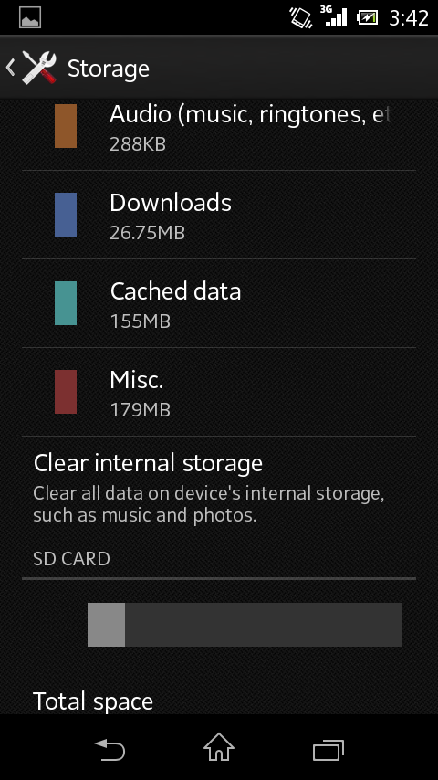 storage problem Xperia L