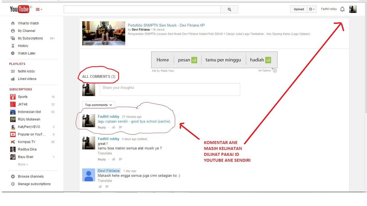 tidak bisa komentar di youtube