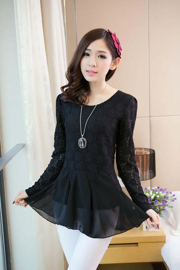 Blouse Import Lace (warna Light pink, light green, black)