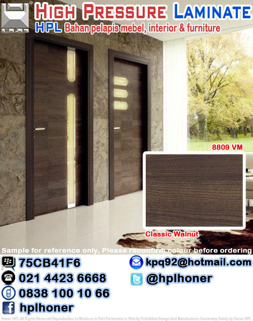 Pintu Panel / Door Panel / Kusen / Parttisi / Jendela Finishing - HPL & FORMIKA