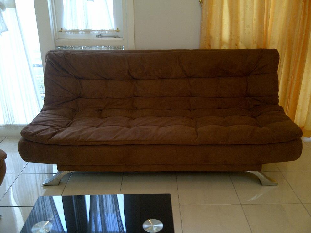 sofa bed warna coklat