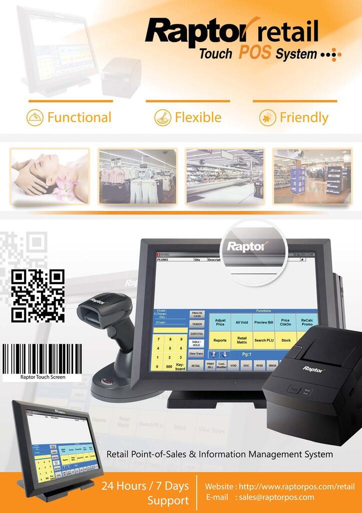 Terjual Komputer Kasir Touchscreen u/ retail Raptor POS 