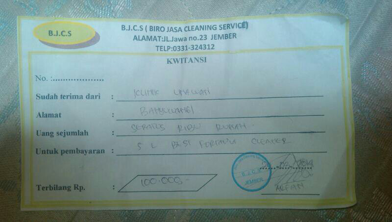 PENIPUAN BJCS BIRO JASA CLEANING SERVICE lokasi bayuwangi