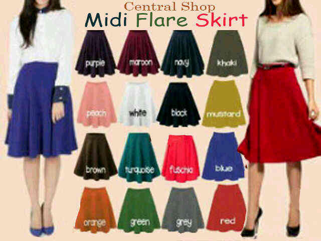 rok flare midi skirt