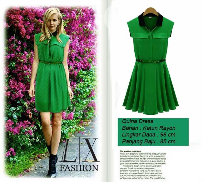 dress quina hijau B513 (SUPPLIER LADY CLOTH)