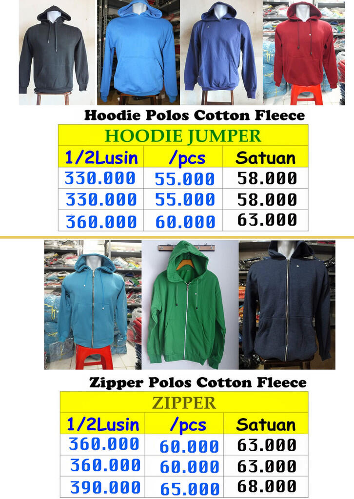 kaos polos murah grosir hoodie sweater polo shirt zipper dll termurah