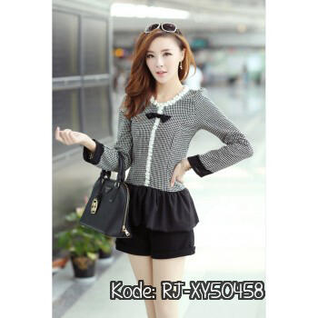 JUAL BLOUSE HITAM PUTIH