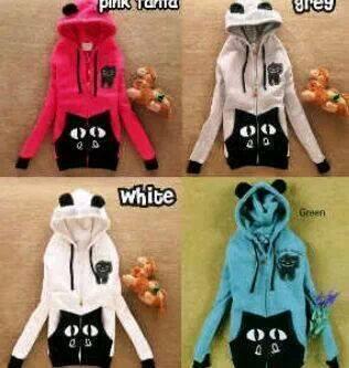 Jaket fleece kartun hk doraemon cat panda bear lucu murah!