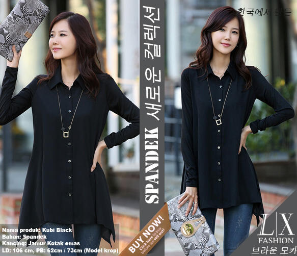 blouse kubi black B668 (SUPPLIER LADY CLOTH)